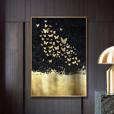 China Abstract Black And Gold Wholesale UV Digital Framed Acrylic Print On Acrylic Glass for sale