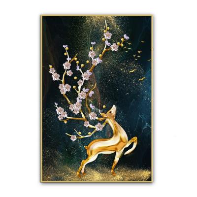 China Abstract Flower High Quality UV Digital Printing Glass Painting Framed Acrylic Wall Art for sale