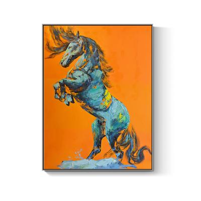 China Wholesale Modern High Quality Hand Painted Abstract Animal Horse Wall Art Running Oil Painting On Canvas For Bedroom Decor for sale