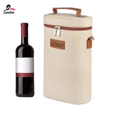 China Waterproof Reusable Grocery Storage Storage Ice Cream Canvas Canvas Bagxed Wine Cooler Bag For Men for sale