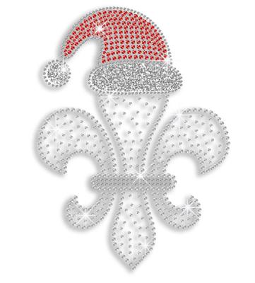 China Flatback Crystal Fleur De Lis in Ruby Hat Iron-on Rhinestone Nailhead for sale