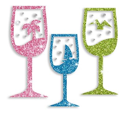 China Colored Drink Flatback Glasses Iron-on Glitter Rhinestone Transfer for sale