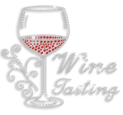 China Flatback Wine Tasting Drinks Iron-on Rhinestone Transfer Design for sale