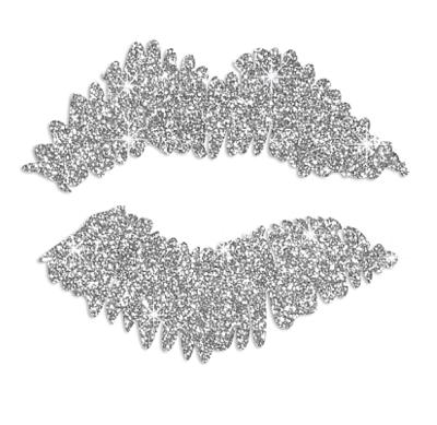 China Flatback Bling Kiss and Lips Hotfix Glitter Iron-on Transfer Design for sale