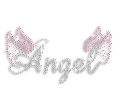 China Beautiful Flatback Angel With Wings Iron-On Rhinestone Transfer for sale