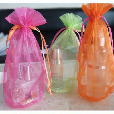 China Recyclable Popular Organza Pouch Customized Mesh Organza Gift Bags Products Organza Pouch Round Bottom Cloth Bag for sale