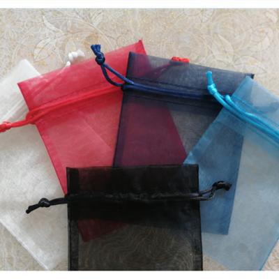 China Wholesale Logo Jewelry Packaging Organza Bag Custom Recyclable Explosion Organza Gift Grocery Drawstring Pouch for sale