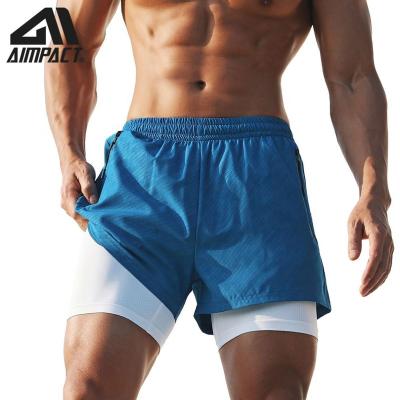 China Anti-Wrinkle Aimpact Mens Gym Shorts 2 In 1 Quick Dry Mens Running Shorts Men's Breathable Summer Athletic Shorts for sale