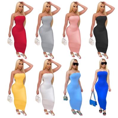 China S-5XL 2021 plus size women clothing anti-static plus size women's solid casual dress plus backless maximum bodycon dress for lady for sale