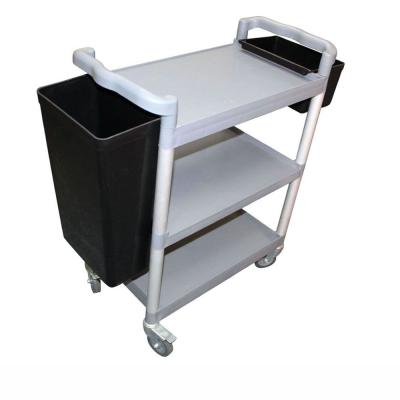 China 3 Shelf Serving Cart Plastic Cleaning Cart 107x50x99cm 83x42x97 for sale