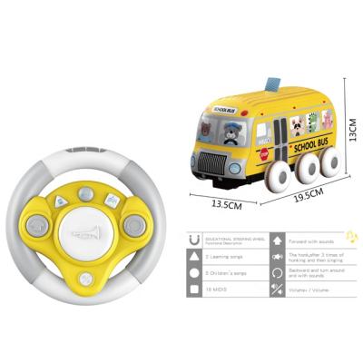 China RC Hobby Infrared RC Sponge School Bus STEM Remote Control Soft Washable Steering Wheel Toys For Kids 3+ Smart for sale