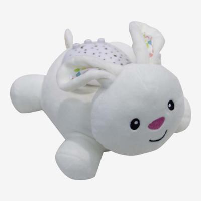 China Make Bedtime or Naptime Running Fun Stuffed Soothing Rabbit Sleep Bench and Toy with Spotlight and Sound Melody 25cm for sale