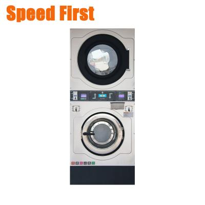 China Suitable for Hotel Dependency Double Stack Laundry Machine/Coin Operated Joint-Extractor-Dryer/Industrial Washing Machine 15kg for Hotel for sale