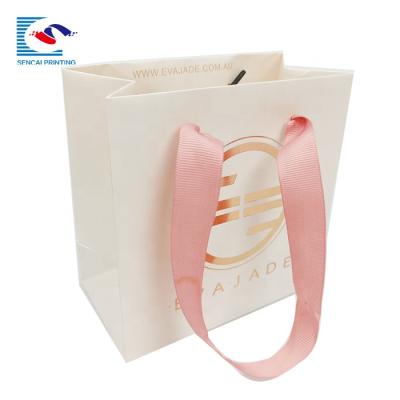 China Recyclable Recyclable Custom Logo Printed Disposable Food Paper Bag Shopping Package for sale