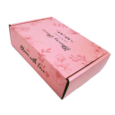 China Recyclable Pink Free Packaging Corrugated Gift Boxes Ad Custom Design Logo for sale