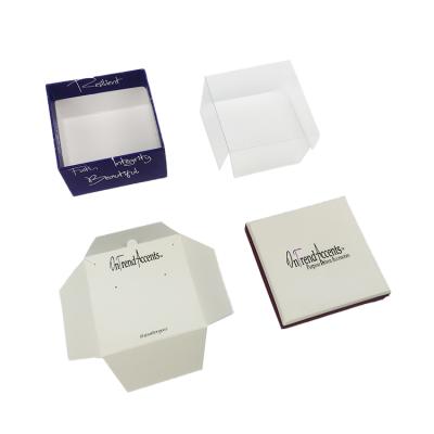 China Custom CMYK Printing Jewelry Pendant / Earring Packaging Box With Card Insert Customized Size Customized Size for sale