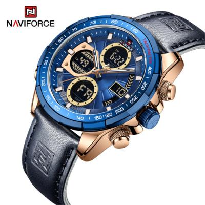 China NAVIFORCE 9197 RGBEBE Chronograph For Men Luxury Quartz Wristwatch Chronograph Mens Sports Watch Waterproof Genuine Leather for sale