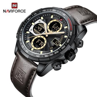 China Luxury Men's Chronograph NAVIFORCE 9197 BYDBN Chronograph Brand Date Clock Leather Strap Analog Leather Strap Men's Sports Quartz Military Watch Man Wristwatch for sale