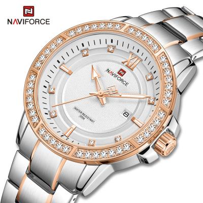 China NAVIFORCE 9187 SRG Day/Date Brand Luxury Stainless Steel Watch For Men Quartz Block Waterproof Tangan Mens Wristwatch Date Clock Relogio for sale