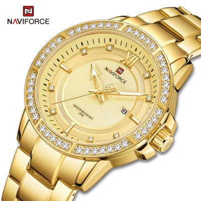 China GG OEM brand date waterproof clock Montre Homme day/date NAVIFORCE 9187 stainless steel quartz luxury multifunctional male wrist watches for sale