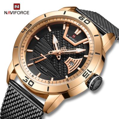 China New NAVIFORCE 9155A RGB Mesh Stainless Steel Watches Men's Automatic Date Design Wrist Watch Sports Wristwatch reloj de naviforce for sale