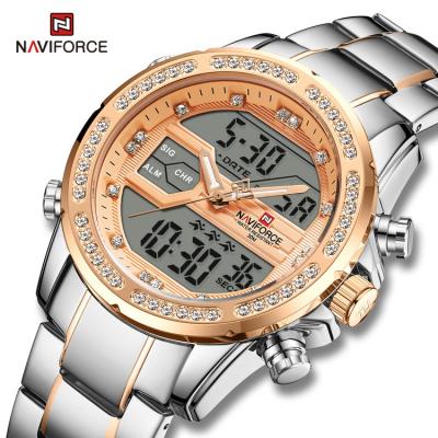 China Automatic Date NAVIFORCE 9190 SRG Digital Men's Watch 50m LED Wristwatch Military Waterproof Quartz Clock Sport Watch Big Male Men Reloj Watches for sale