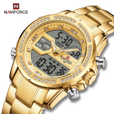 China Auto Date NAVIFORCE 9190 GG Luxury Sport Mens Fashion Watches In 3ATM Wristwatches Waterproof Auto Day Date Gold Clock OEM Watches OEM for sale