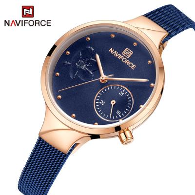 China Stainless Steel Bling Crystal Rhinestone Female Waterproof Quartz Date NAVIFORCE 5001S RGBEBE Automatic Wrist Watch Goldlis Watch for sale