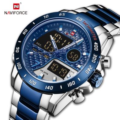 China NAVIFORCE 9171 SBEBE automatic date sport steel watches men's wristwatch display watch men's luxury double chronograph wristwatches synchronize for sale