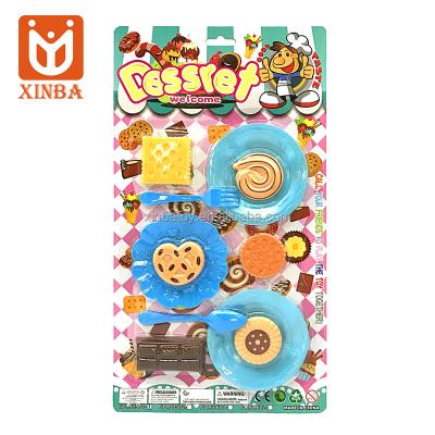 China Plastic Wholesale Toy Food Kitchen Set Chocolates Cookies Pretend Toy Dessert Toy Set For Kids for sale