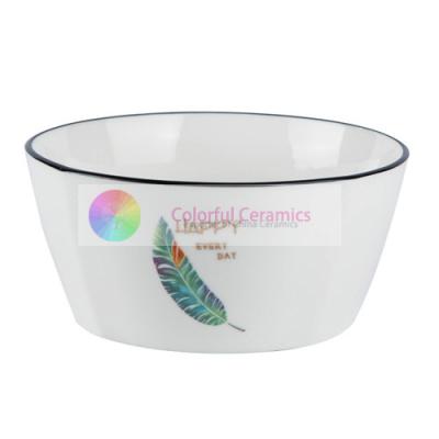 China Nordic style tableware bowl family meal ins creative rice bowl with gold decal for sale