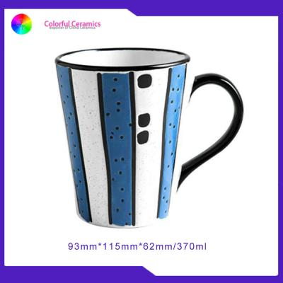 China European ceramic coffee mug stone ware handprinting V mug cups кружка для кофе купить for sale