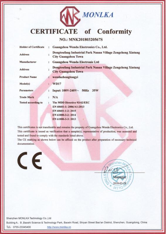 CE - Guangzhou Wenda Electronics Co., Ltd.