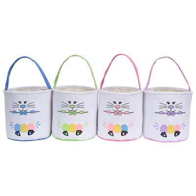 China Wholesale Cotton High Quality Sublimation Canvas Fabric Kid Bunny Bucket Easter Empty Bag for sale