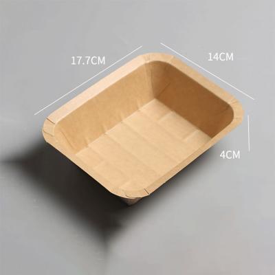 China Disposable Disposable Food Packing Box In Kraft Paper Takeout Box Takeout Paper Box for sale