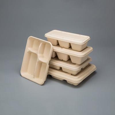 China Disposable Bagass Box Disposable Clamshell Bagasse Clamshell Container Food Bagasse Boxes for sale