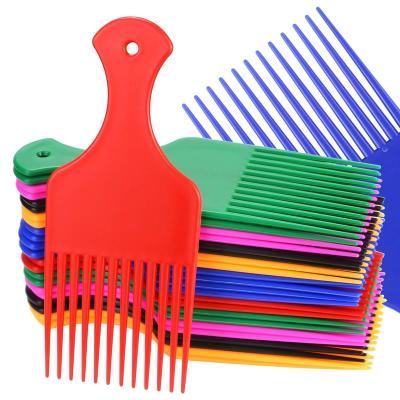 China living room & home & Custom Plastic Afro Styling Hair Pick Wide Tooth Detangle Barber Hair Comb Set With Custom Logo for sale