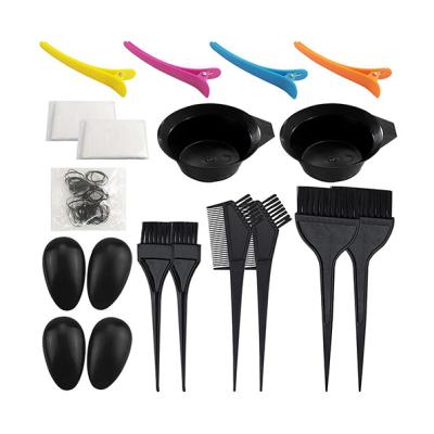 China Fashionable Glitter Hair Coloring Tint Dye Comb Cap Black Pink Black Bowl With Brush Application Tool Kit for sale