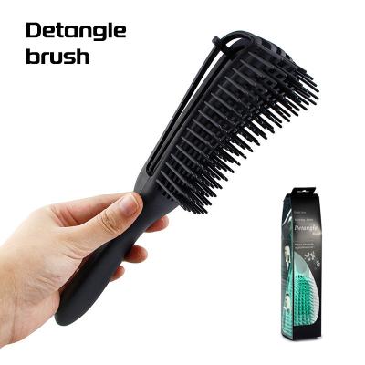 China Private Label Fast Shipping Wet Flexible Plastic Hair Detangling Brush Detangler For Women Wholesale Packaging for sale