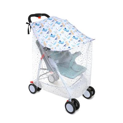 China UPF50+ UPF50+ Baby Stroller Sunshade Cover With Mosquito Net for sale