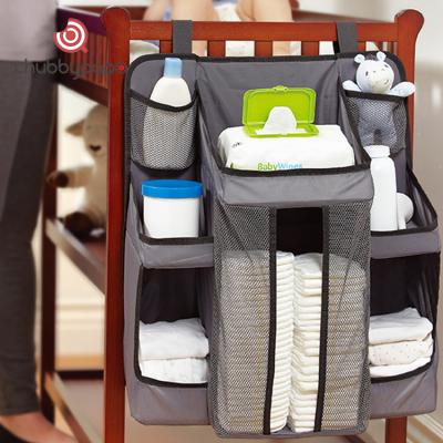 China Multifunctional Viable Crib Diaper Organizer 3layers Hanging Storage Bags for Baby Hutch Infanette Crib for sale