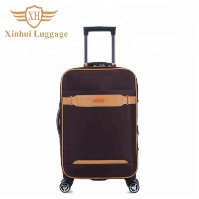 China Soft Cloth Bottom Trolley Business Travel Polyester Light Luggage With Wheel for sale