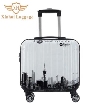 China ABS Made In China Cute Small 16 Inch 360 Degree Roller PP Trolley Travel Cabin Luggage for sale