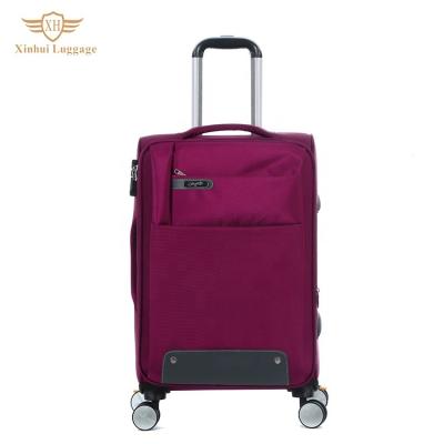 China High Quality Lightweight Durable Soft Bottom Travel Suitcase Fashion Travel Cloth Women Business Trolley Red Nylon Luggage for sale