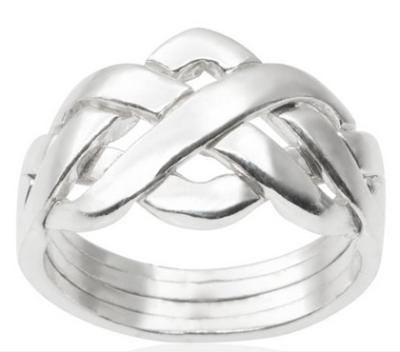 China Vintage Infinity Ring Sterling Silver Puzzle Ring Silver Braid Wide Band for sale