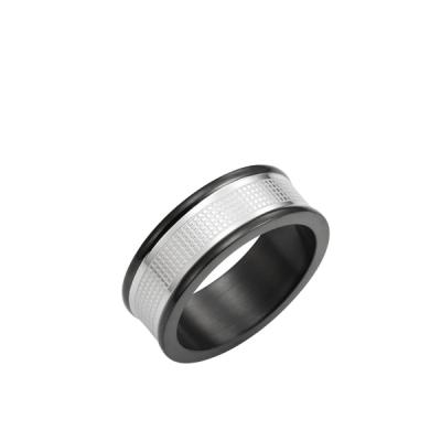 China Unique Silver Black Stainless Steel Casual/Sporty Racing Ring Men, Ring Stainless Steel Jewelry for sale