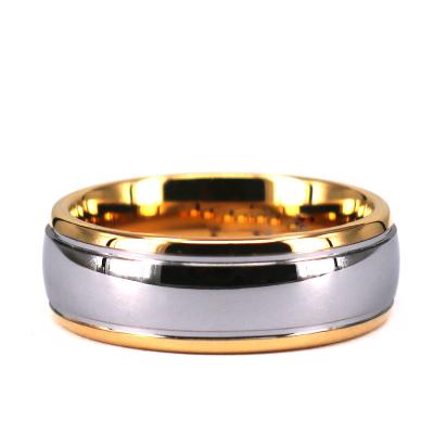 China Gunmetal Ring Men TUNGSTEN 8mm Tungsten Carbide Wedding Band Gold Silver Dome Bridal Jewelry for sale