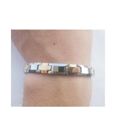 China TRENDY Gold Tungsten Bracelet With Inlay Diamond Stone Bracelet for sale