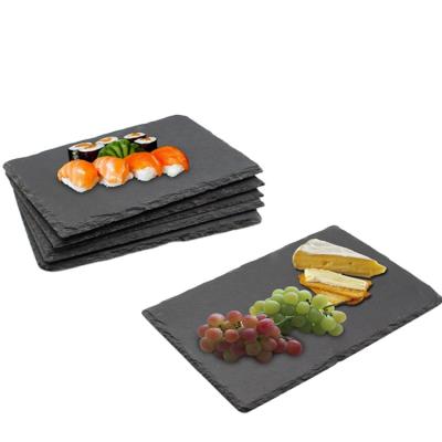 China Viable Hot Sale Slate Serving Tray Rectangle Cutlery Black Slate Tray for sale