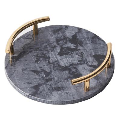 China Sustainable Customized Bathroom Office Hotel Towel Perfume Marble Design Accessory Tray for sale